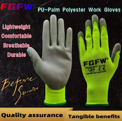 10 Pairs PU Coated Work Gloves